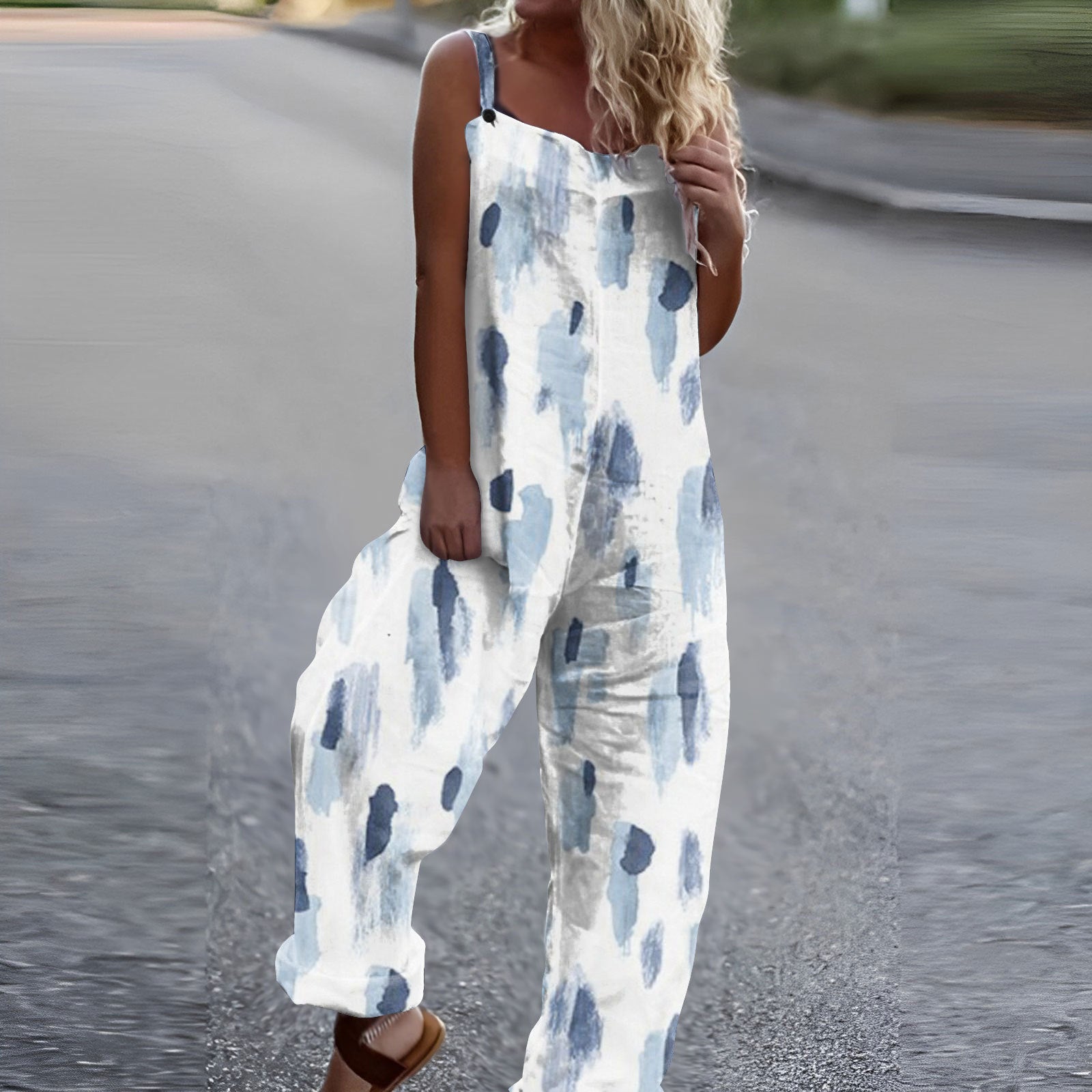 快適なワイドレッグジャンプスーツ