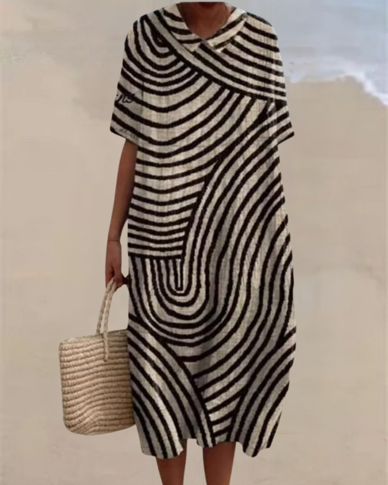 ブラックストライプワンピース