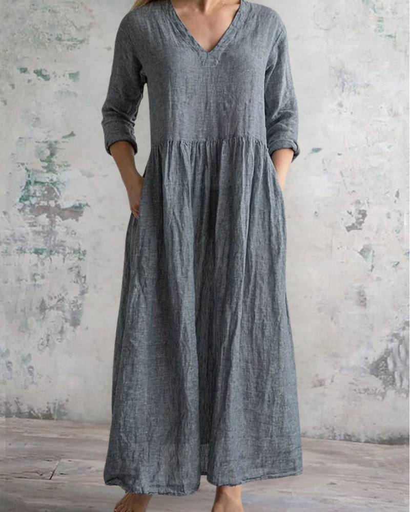 ダークグレーロングスカートドレス