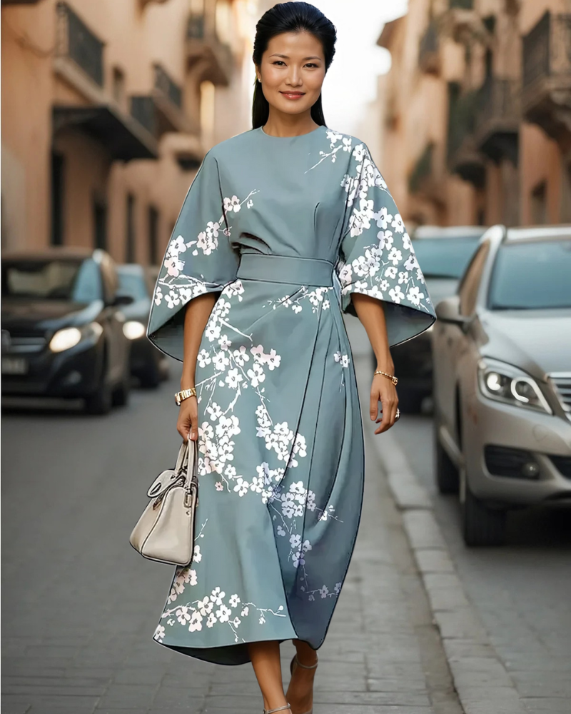 和風エレガントミディドレス