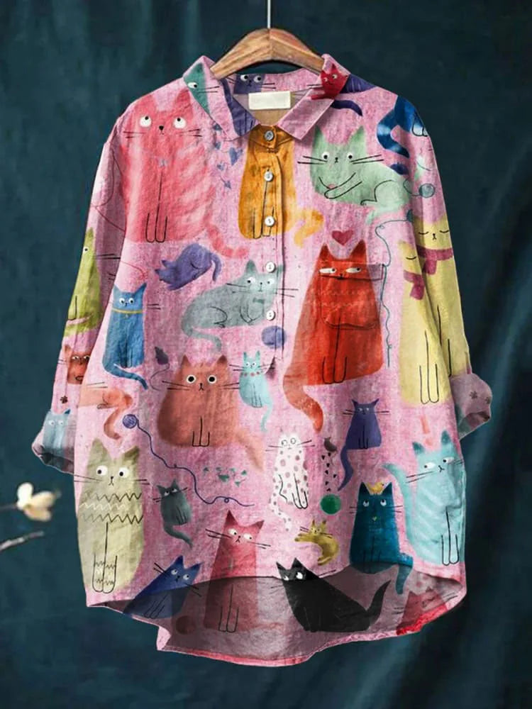 猫アートシャツ