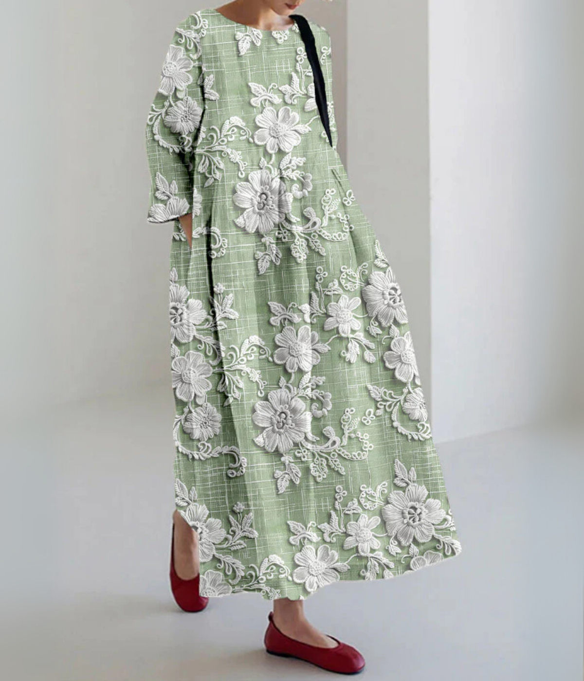 花柄ロングスリーブワンピース