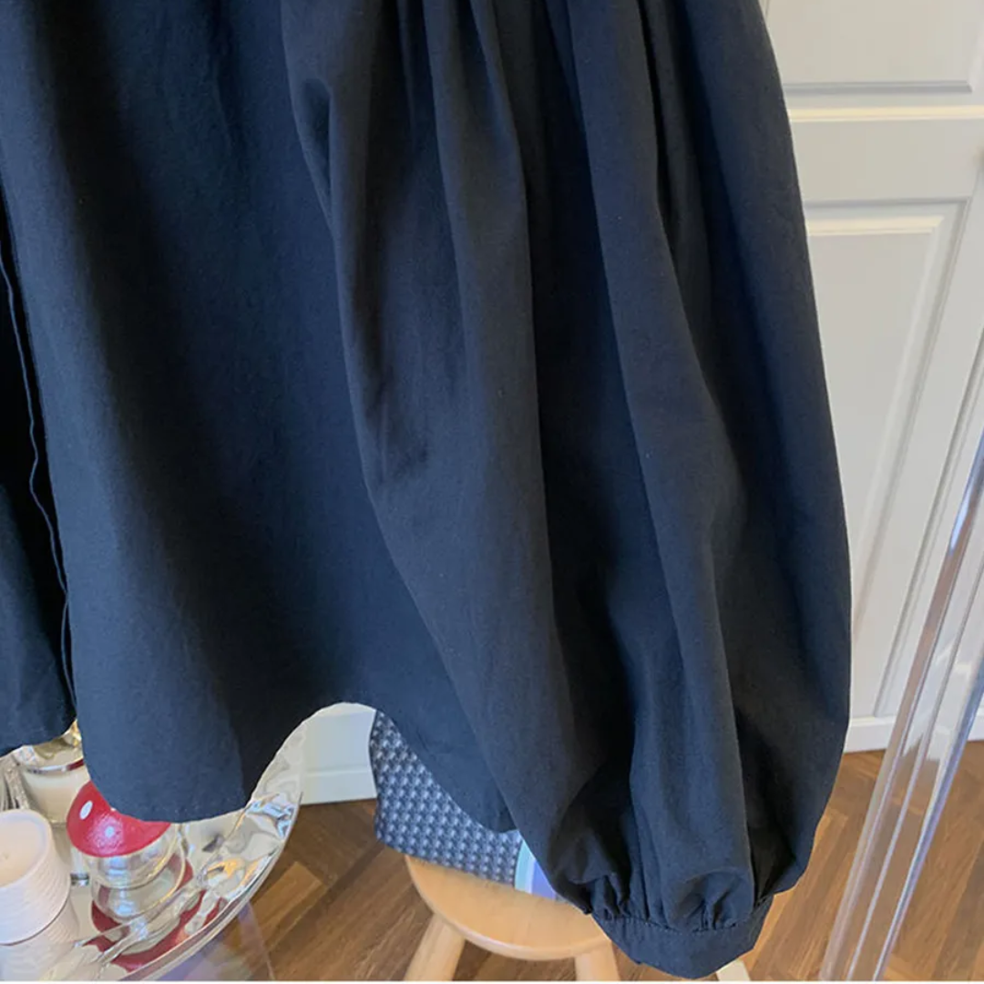 レトロフレンチ・パフスリーブ・ルーズブラウス