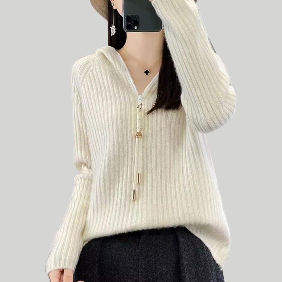 ニット・フード付きセーター