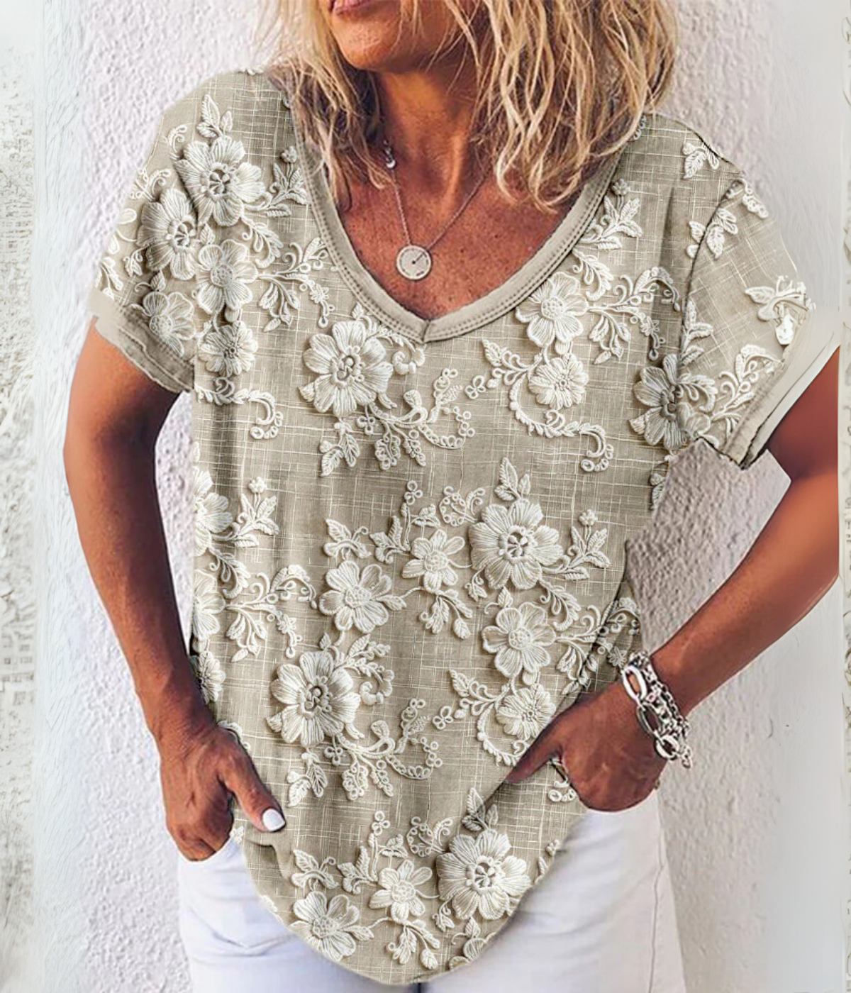 クラシックフローラルブラウス