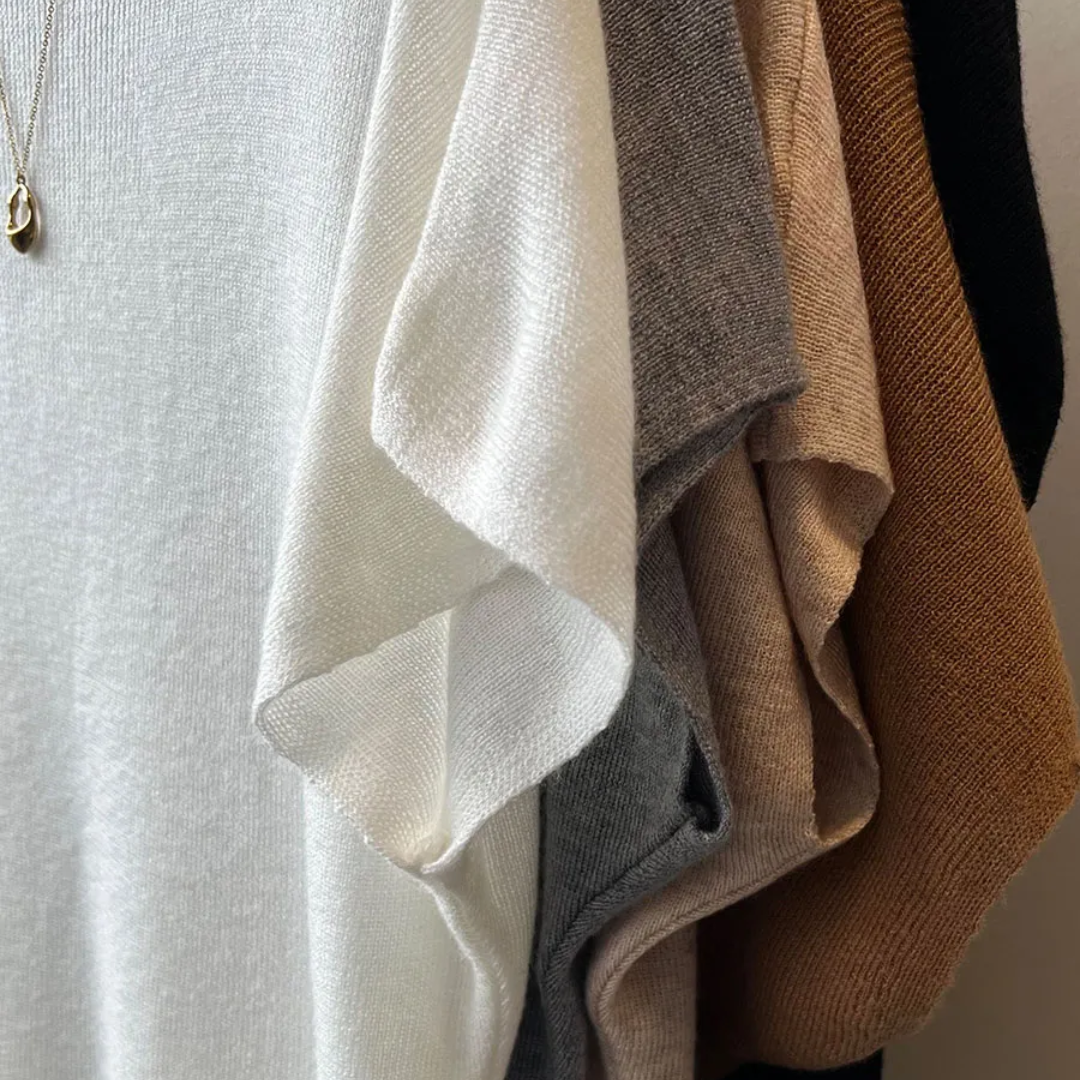 ニットモックネックTシャツ