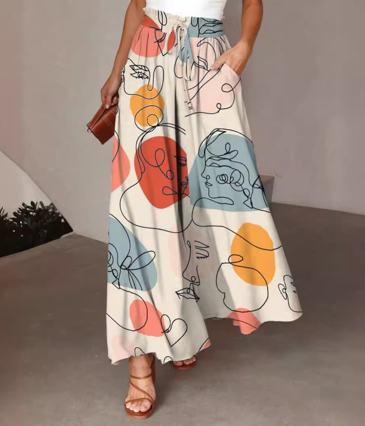 ジオメトリック・ワイドレッグ・パンツ