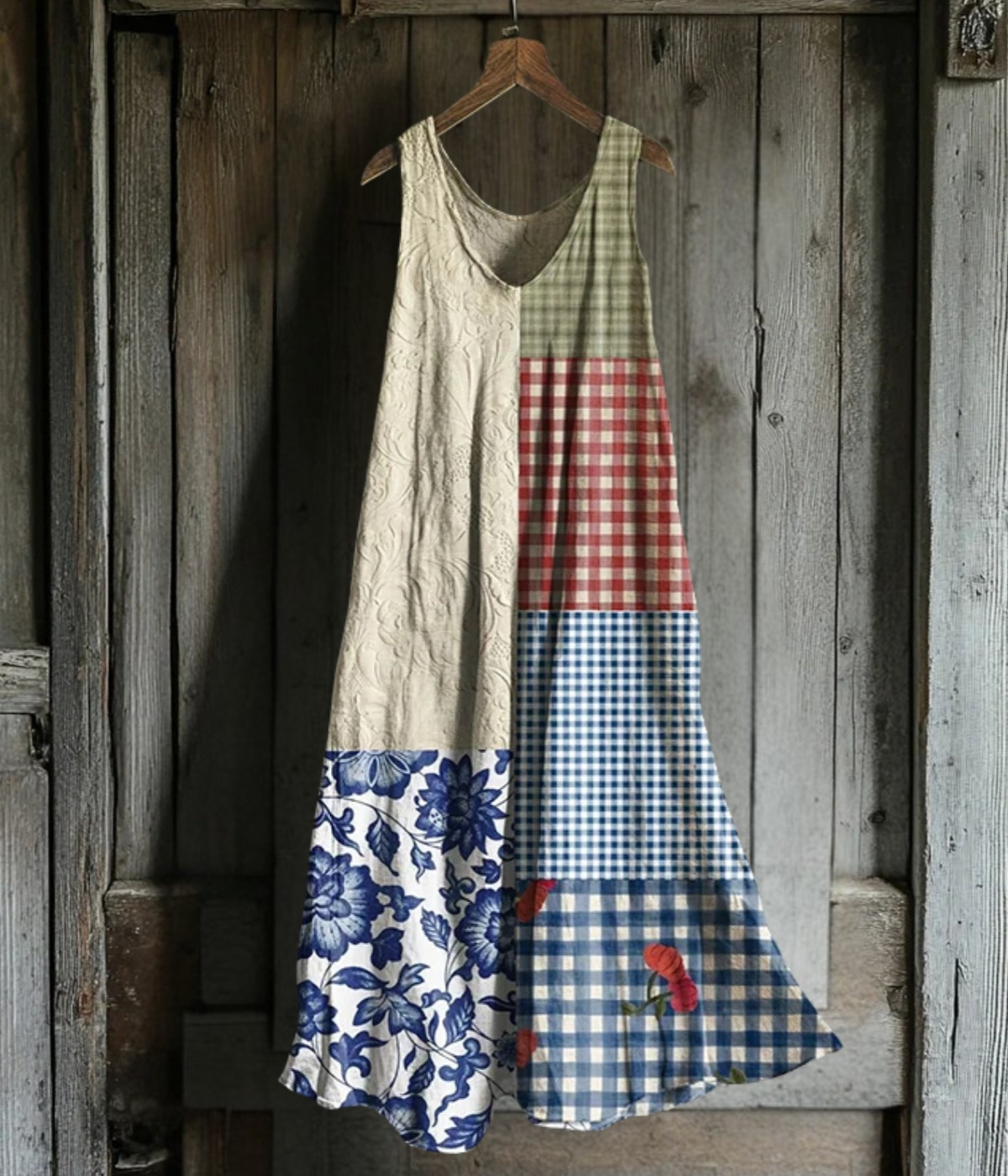 マルチパッチ ノースリーブ サマードレス