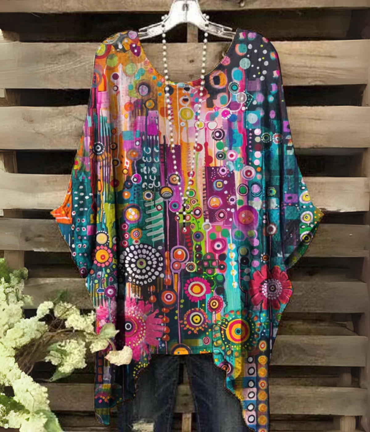 ボーホー・ドット・アート・プリント・トップス