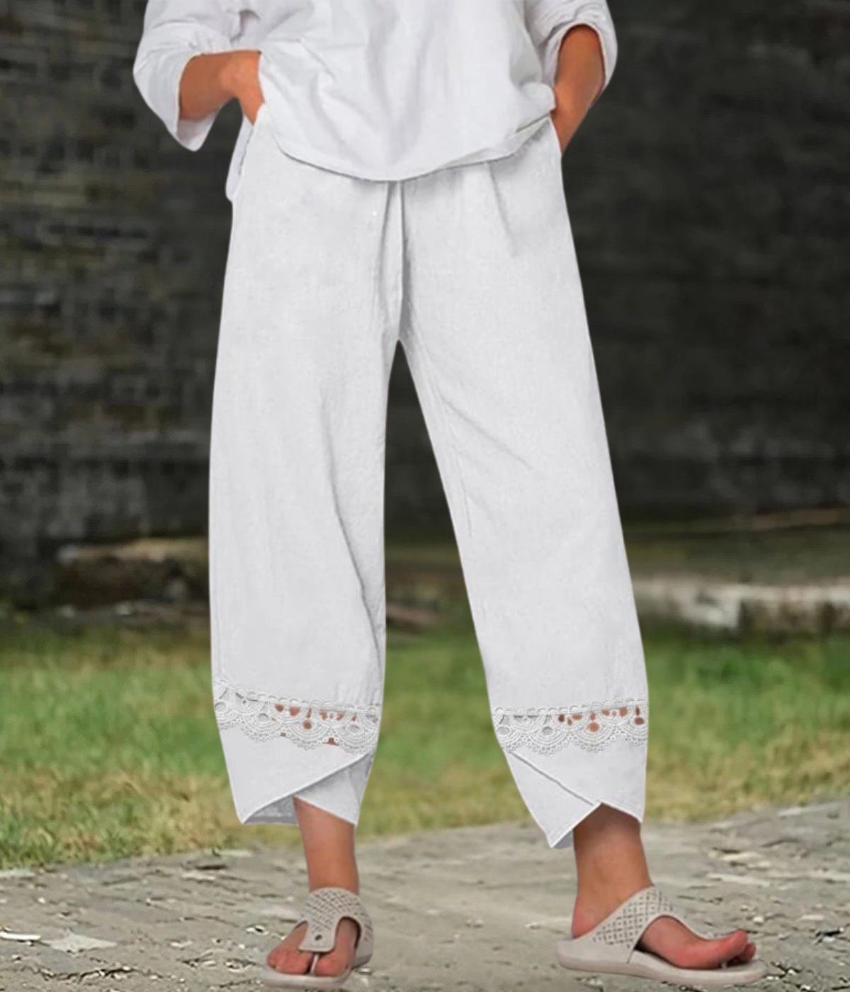 ホワイト・ボホ・ブリーズ・パンツ