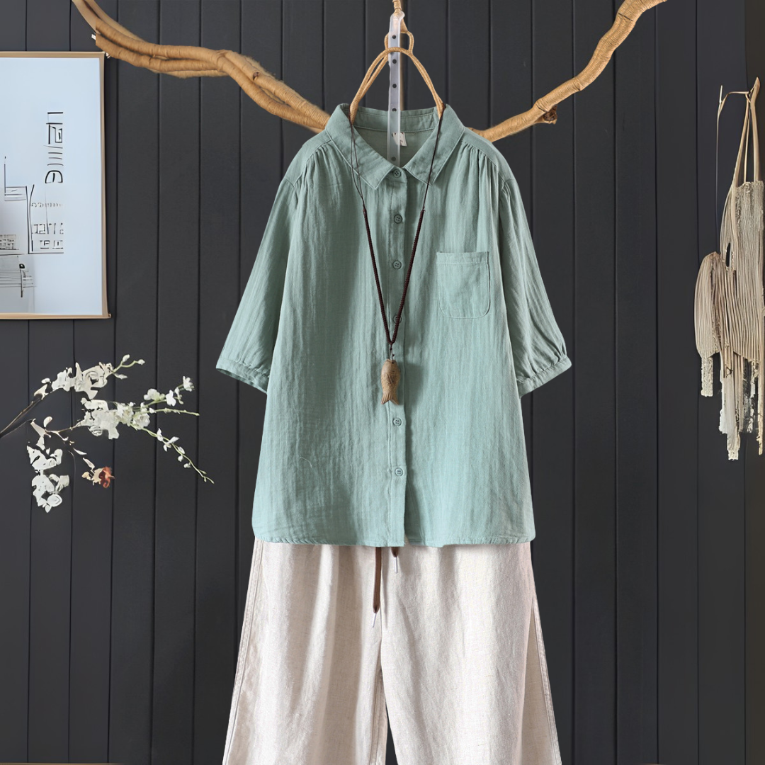 夏のカジュアル襟付きセット