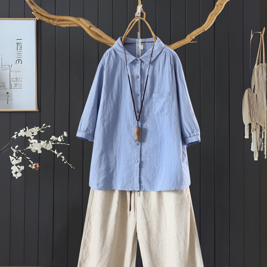 夏のカジュアル襟付きセット