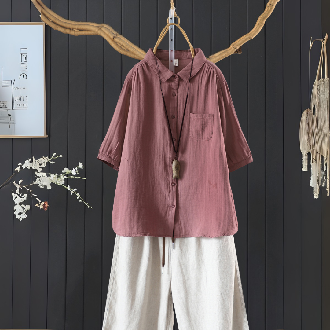 夏のカジュアル襟付きセット