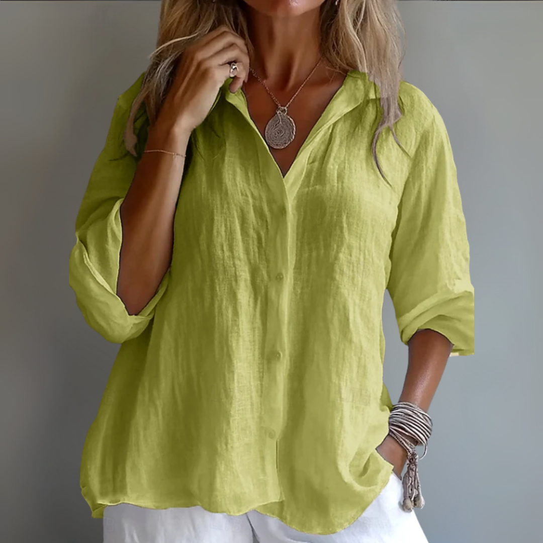 フラワーカラー ロングスリーブ サマーシャツ