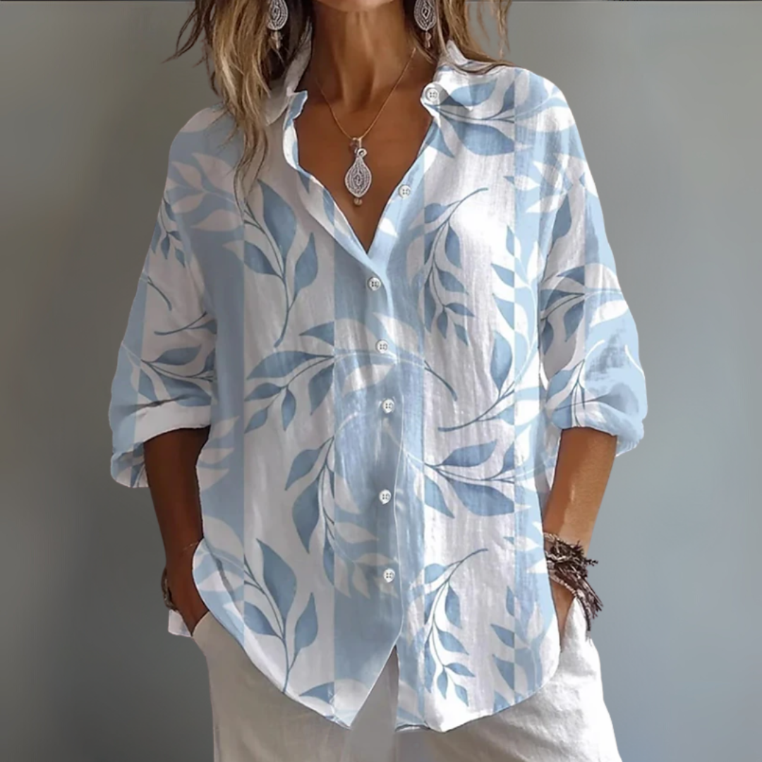 フラワーカラー ロングスリーブ サマーシャツ