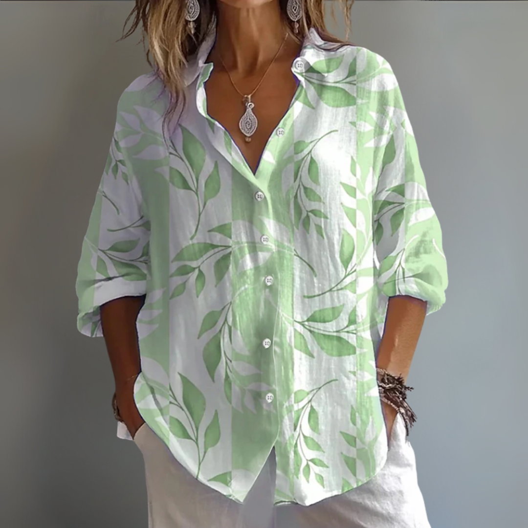 フラワーカラー ロングスリーブ サマーシャツ