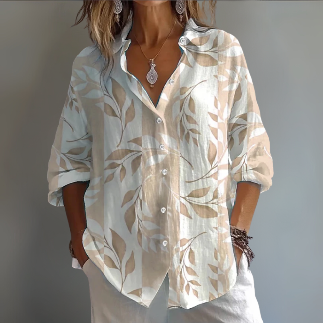 フラワーカラー ロングスリーブ サマーシャツ