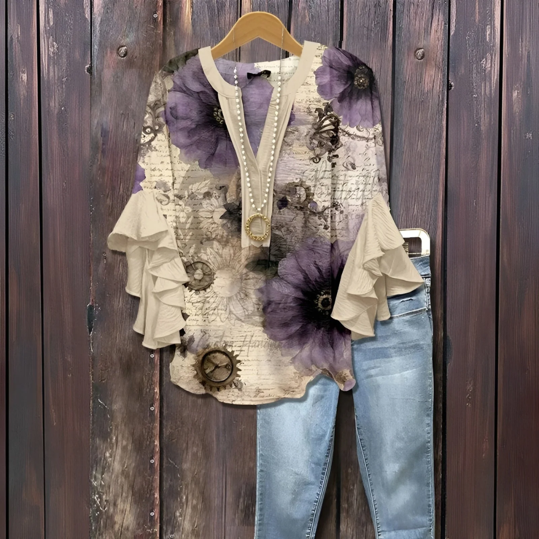 カジュアルな夏用フローリーシャツ