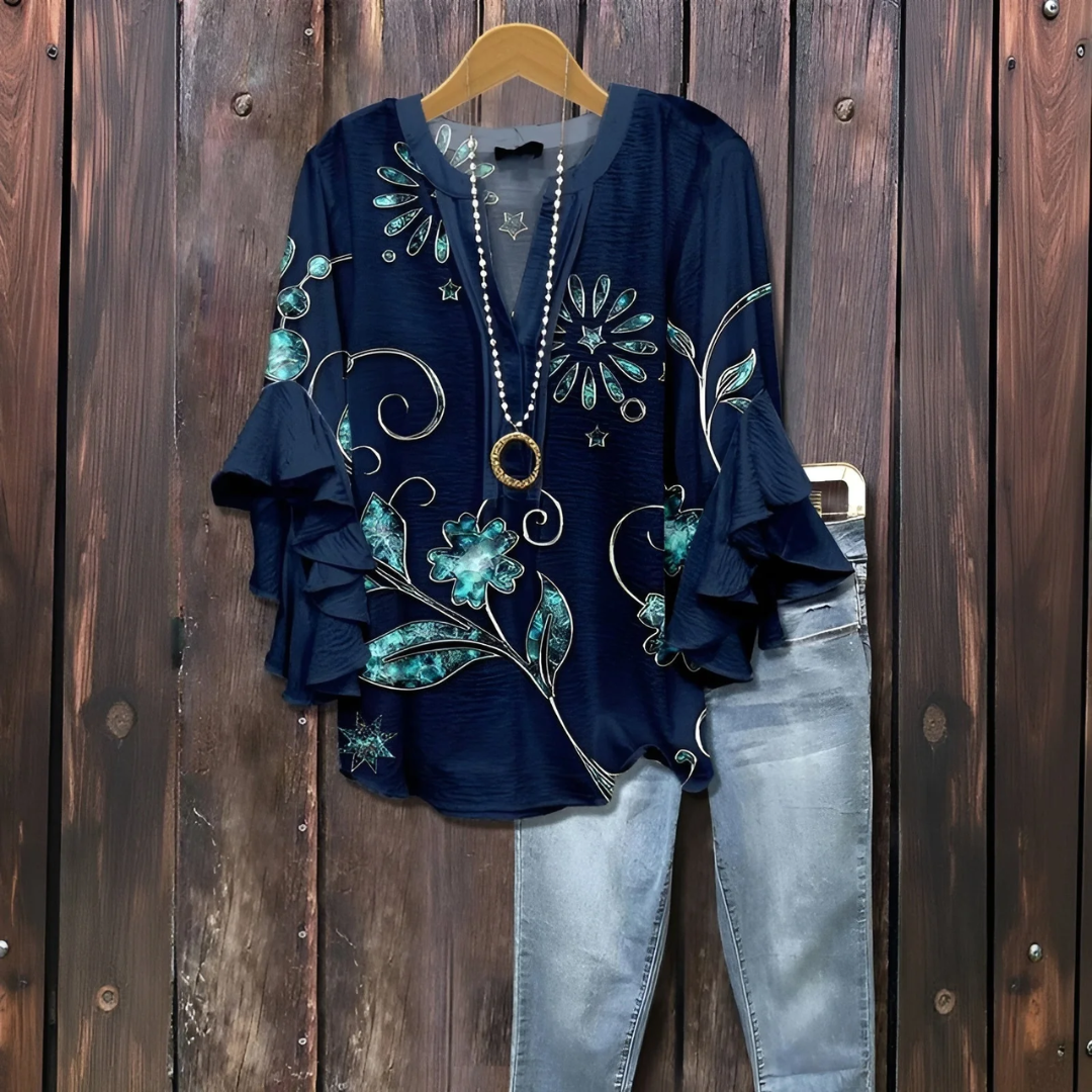 カジュアルな夏用フローリーシャツ