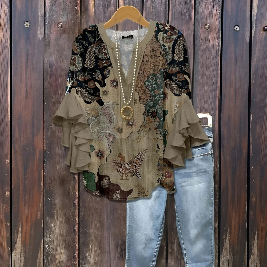 カジュアルな夏用フローリーシャツ