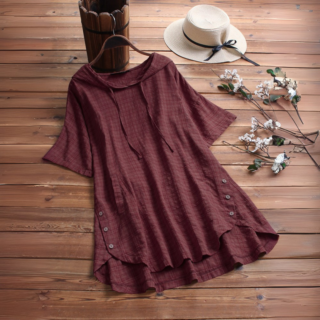 ロングコットンとリネンの夏用シャツ