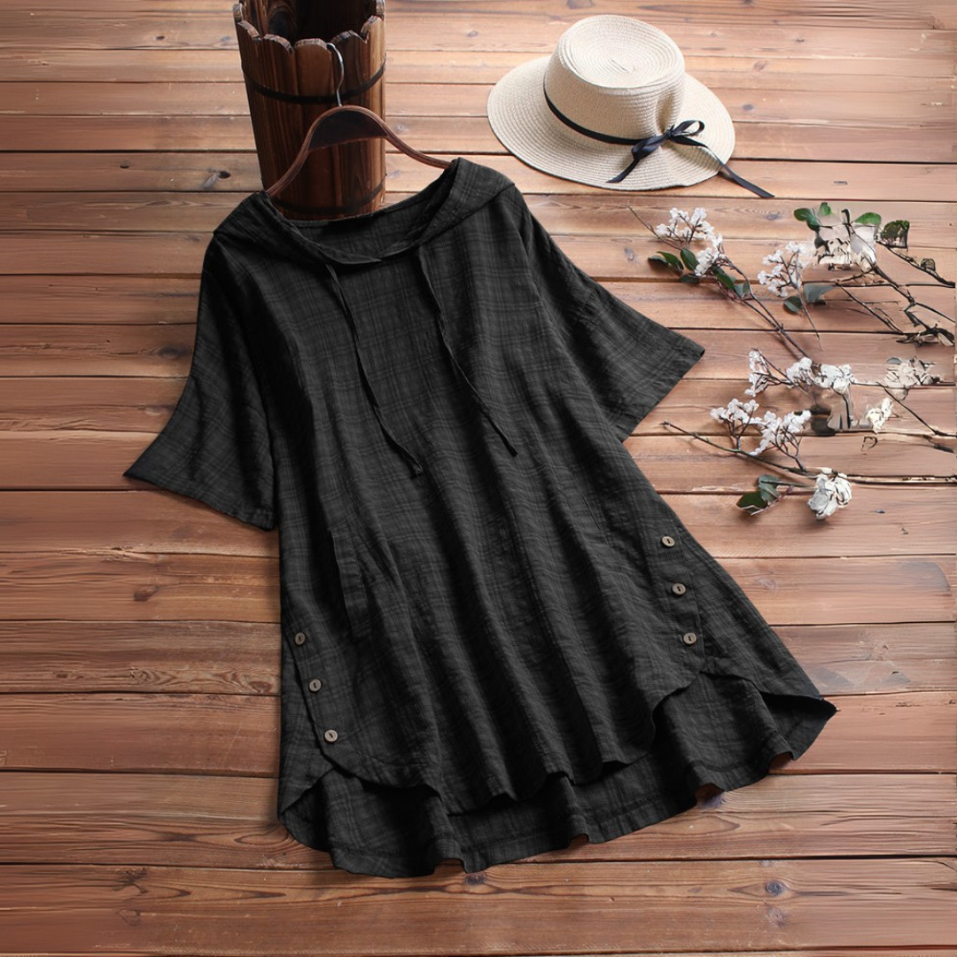 ロングコットンとリネンの夏用シャツ