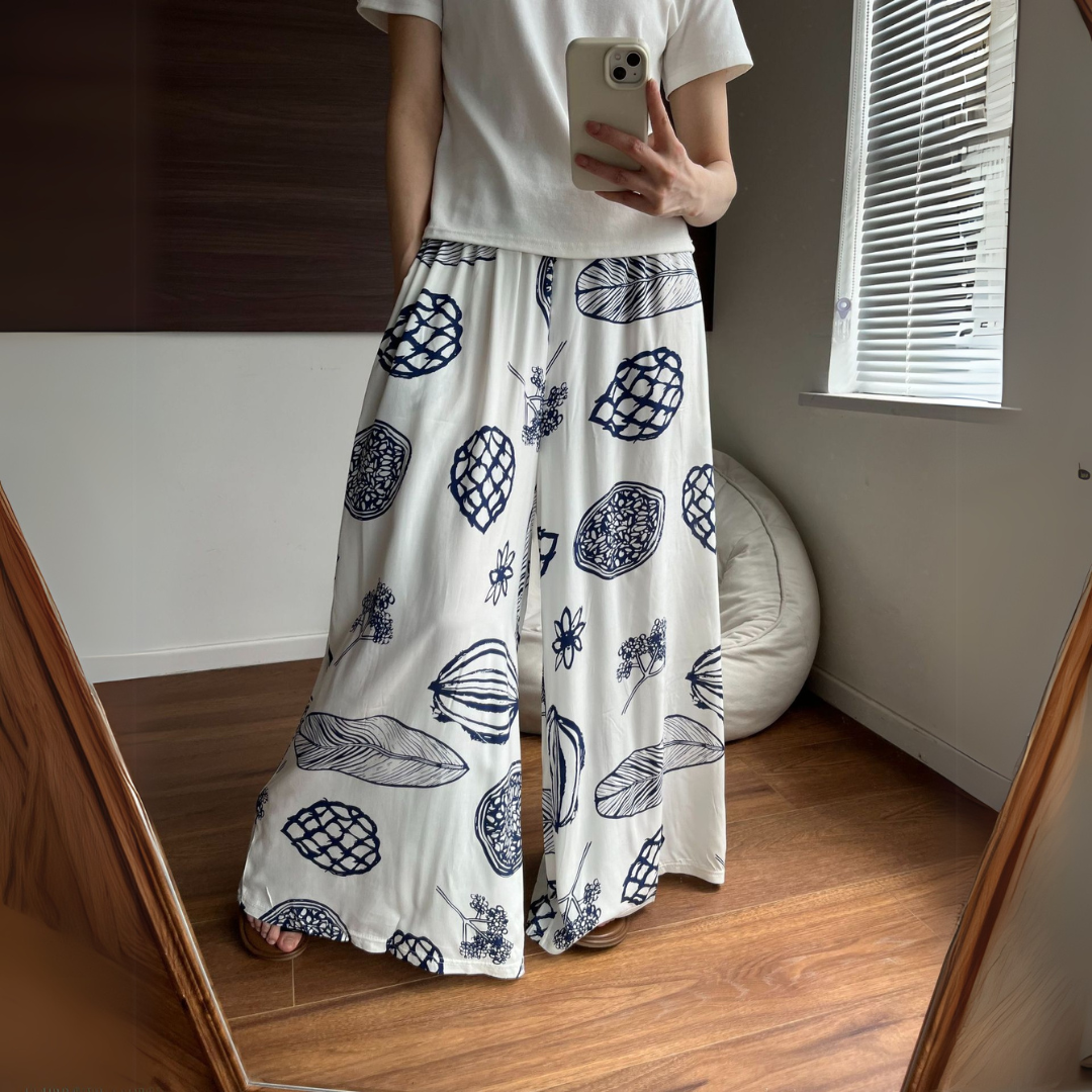 マルチプリント・ワイドレッグ・パンツ