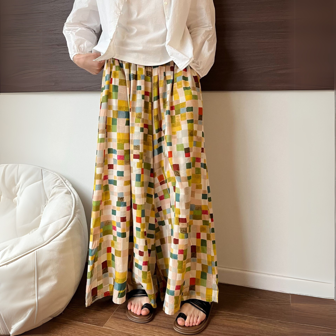 キューブ・プリント・ワイドパンツ