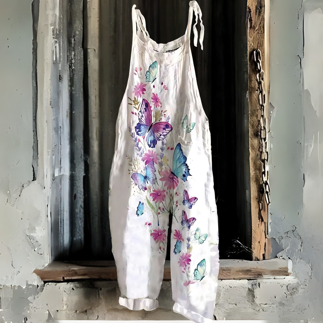 白蝶レトロプリント・ジャンプスーツ