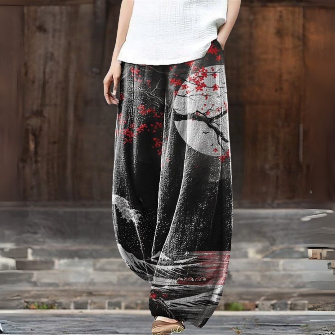 ブラック ミッドナイト ワイドパンツ