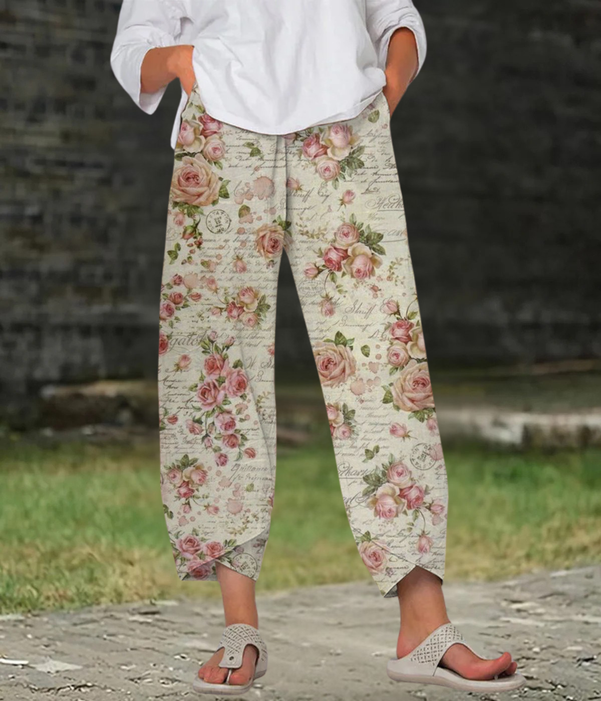 フローラルプリントボホーブリーズパンツ