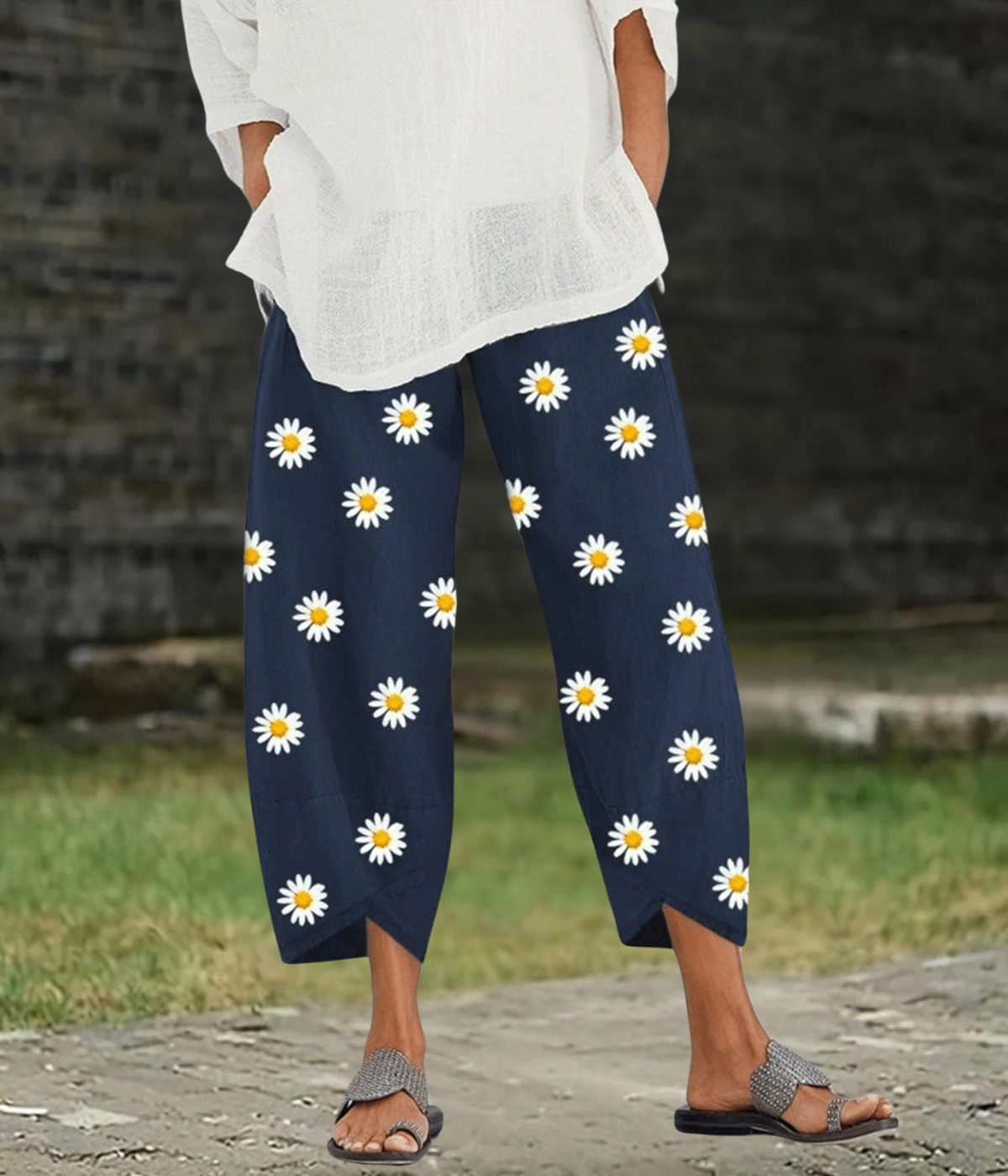 ブルーポルカドットボホブリーズパンツ