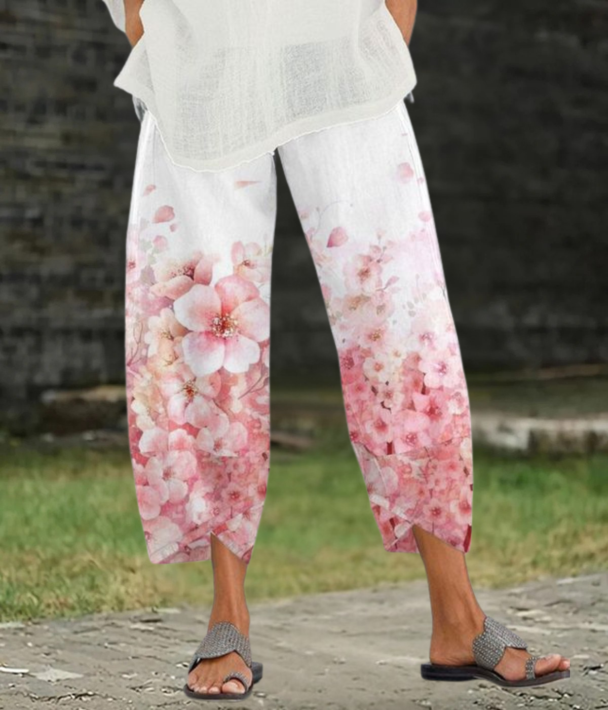 ピンクフローラブルボホブリーズパンツ