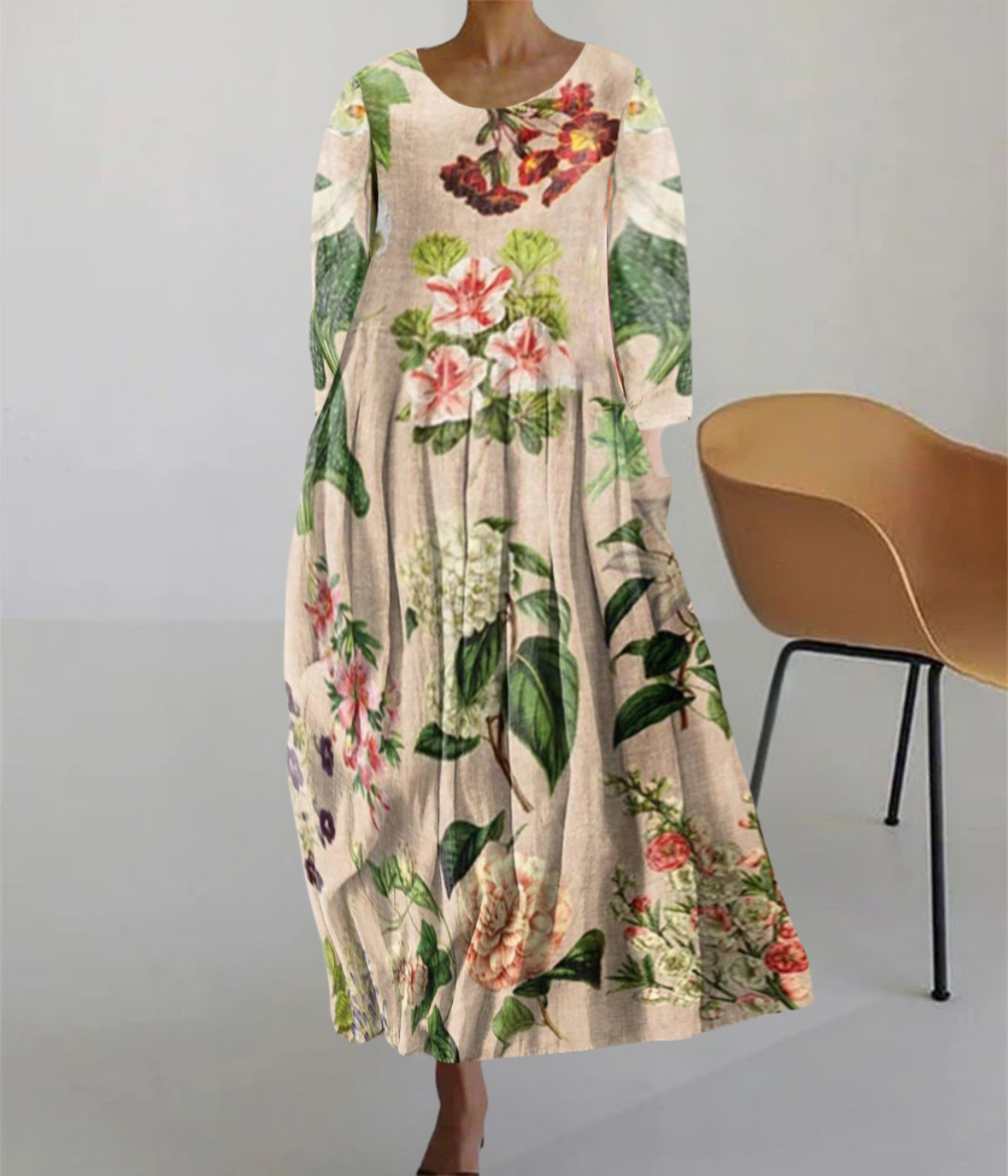 クラシックアートスタイル ミディドレス