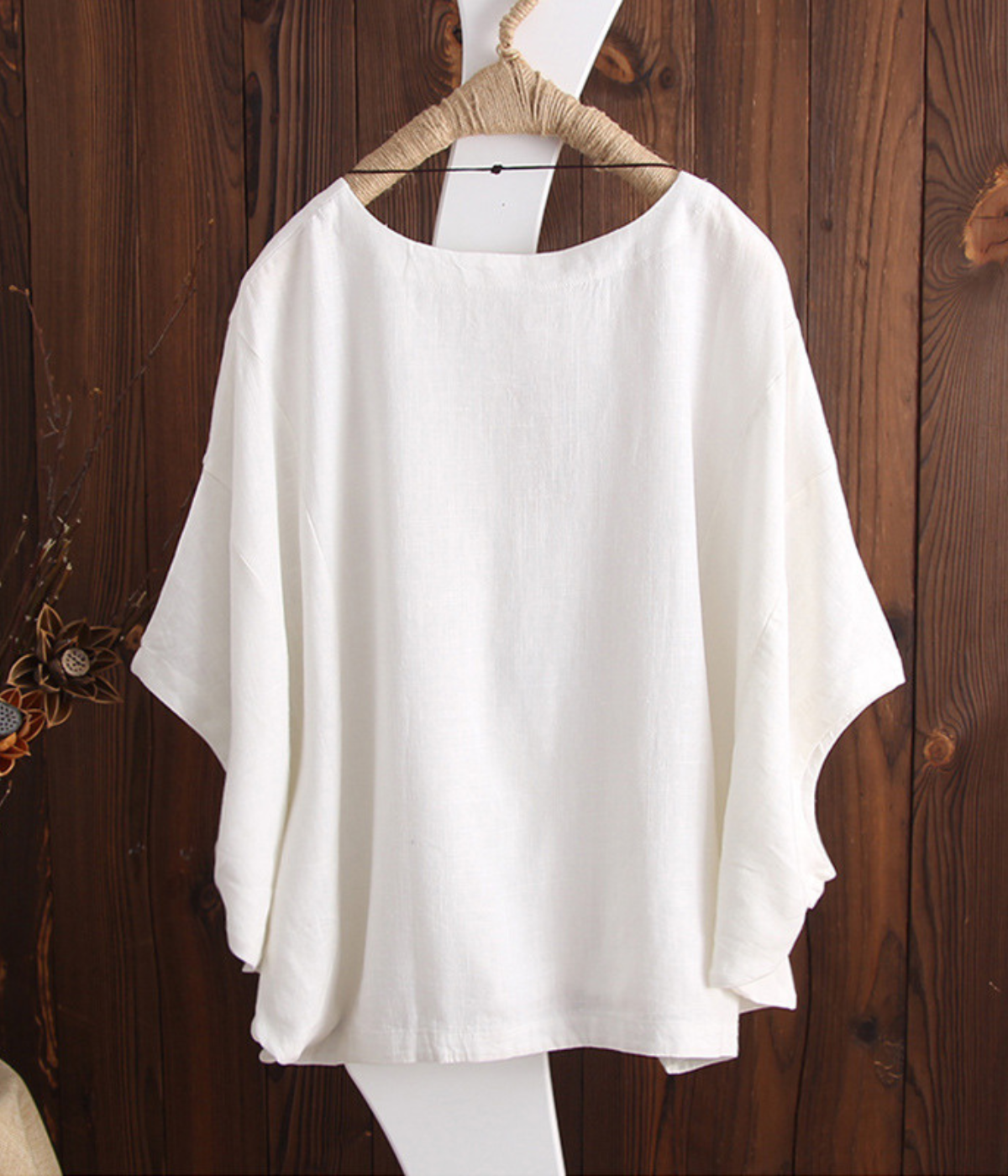 綿麻素材のロングシャツ