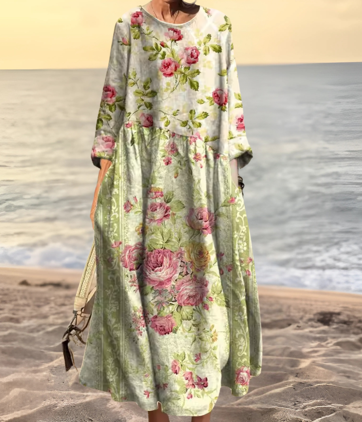 ライトグリーン オーバーサイズロングワンピース