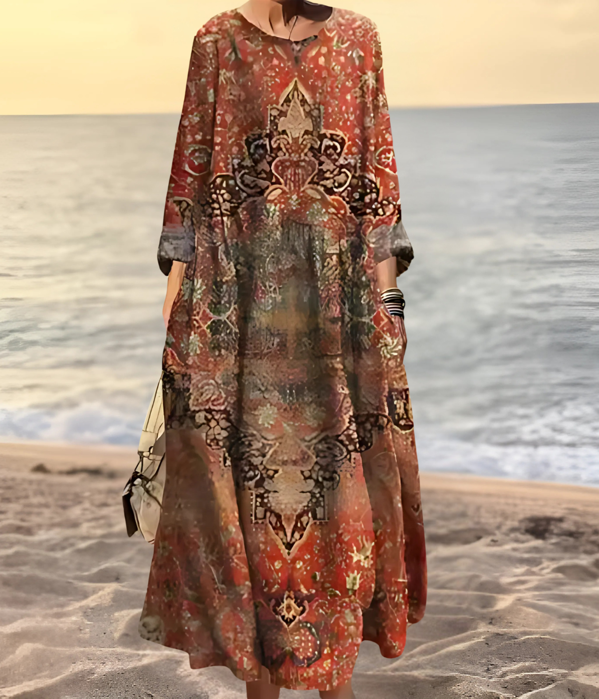 ボヘミアン オーバーサイズ ロングドレス