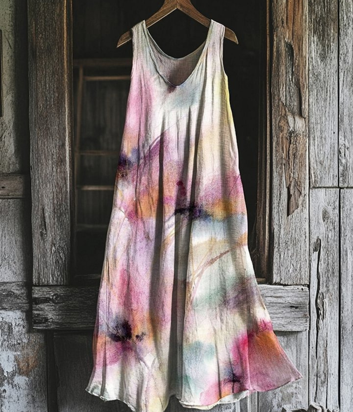 フローラル・ヴィンテージ・ノースリーブ・ドレス