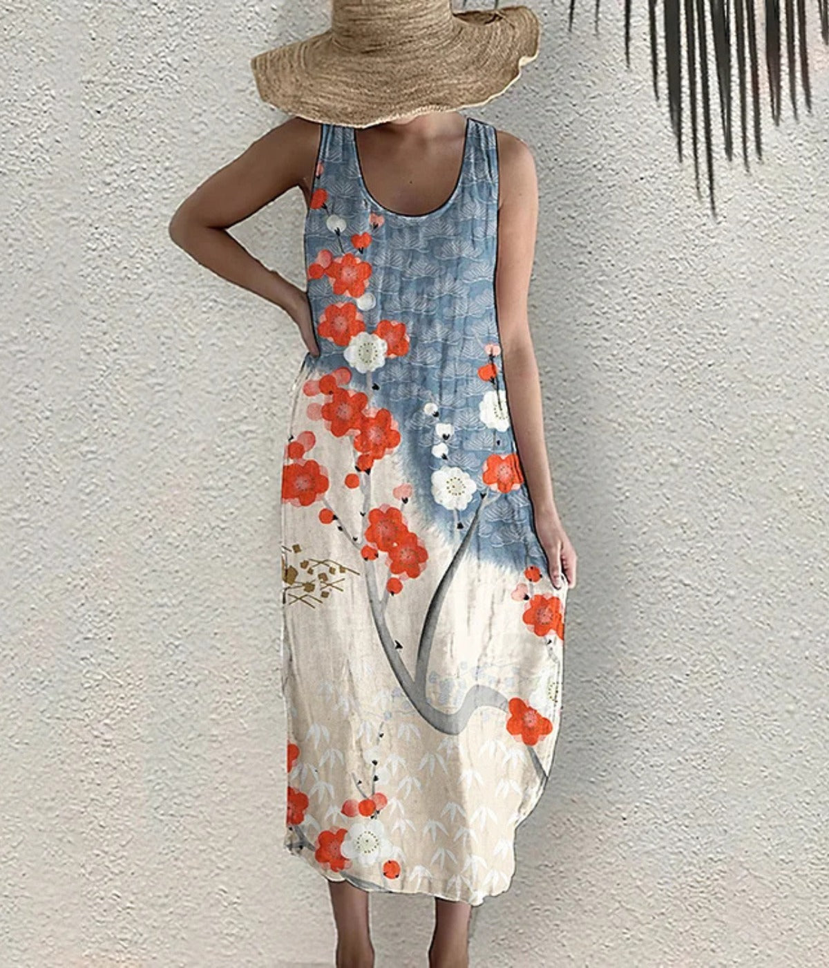 フローラルカジュアル・ノースリーブ・ドレス