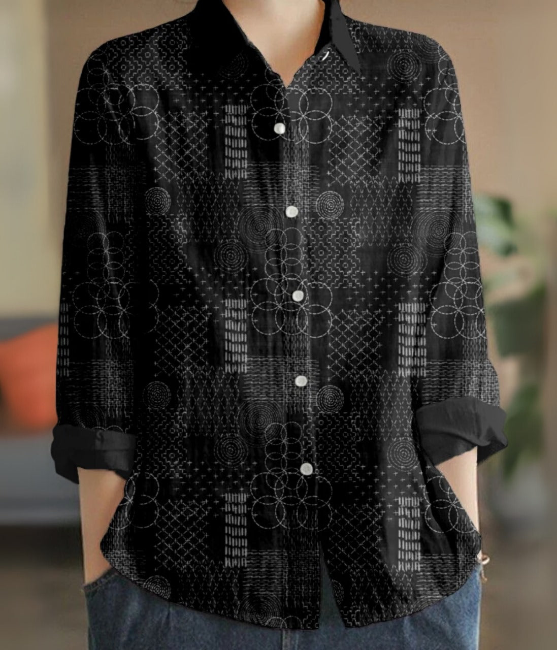 マルチデザイン長袖ブラウス