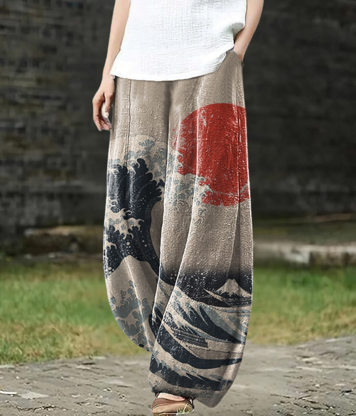 フルムーンワイドレッグアートパンツ