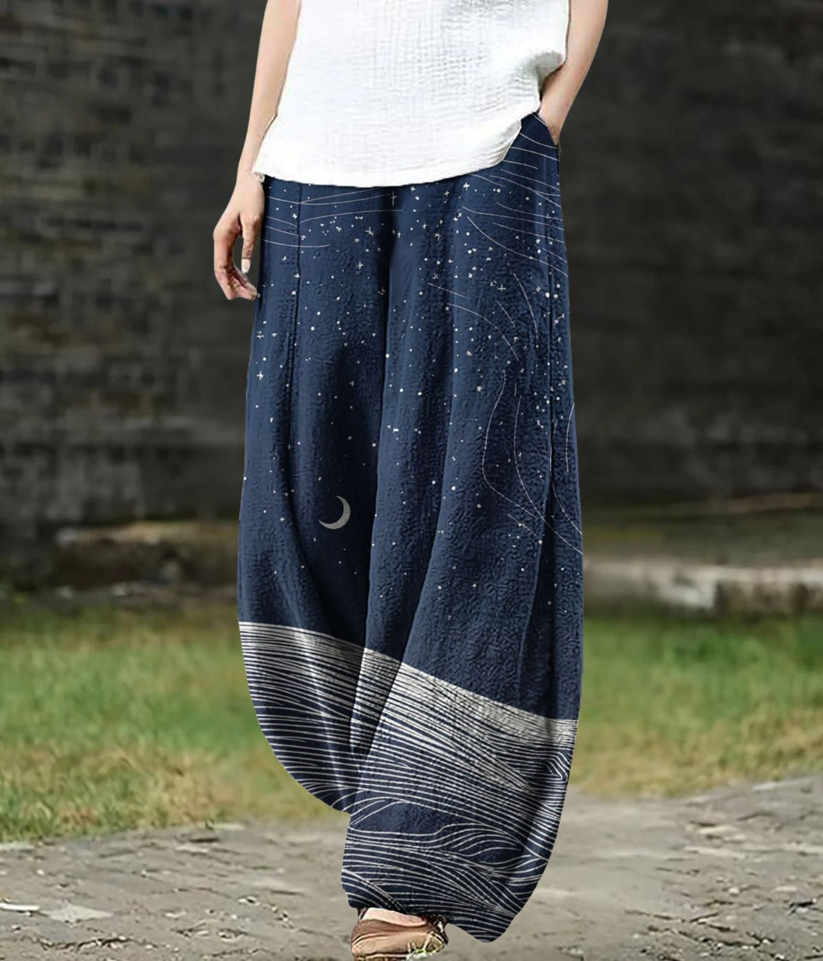 星降る夜のワイドパンツ
