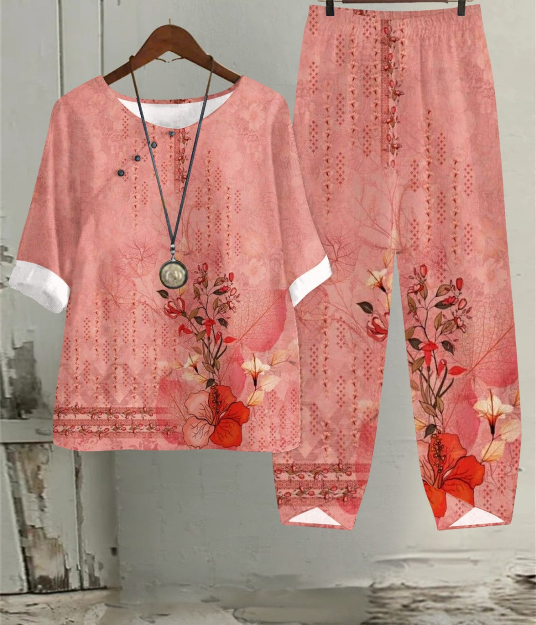 薄紅色の春のアートセット