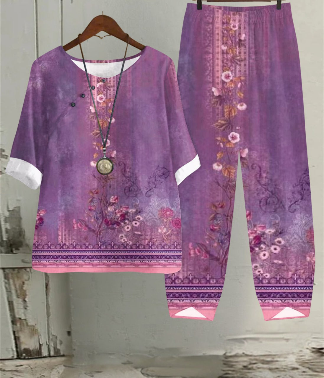 ダークパープル・プリント 春のアートセット