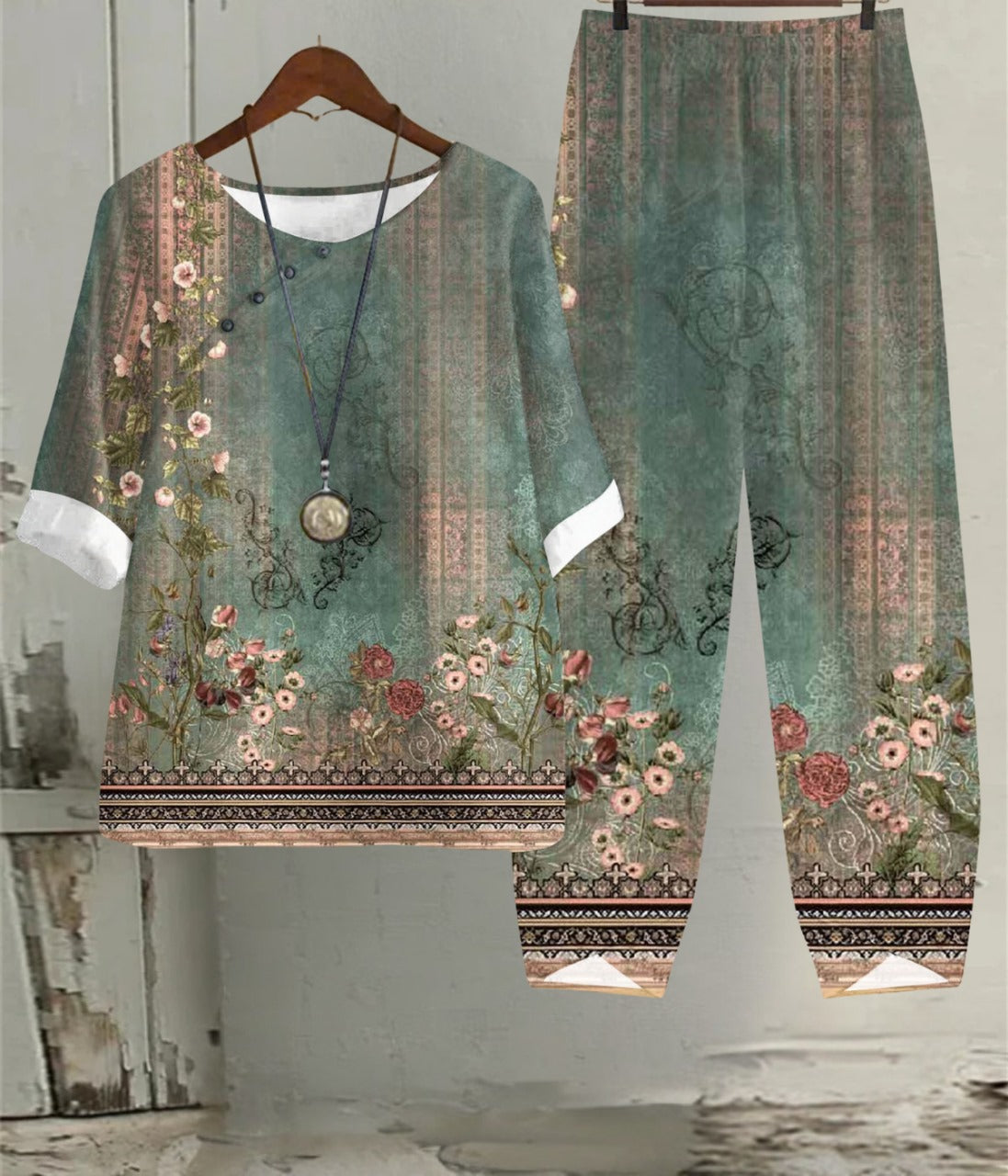 素朴なスタイルの花の春のアートセット