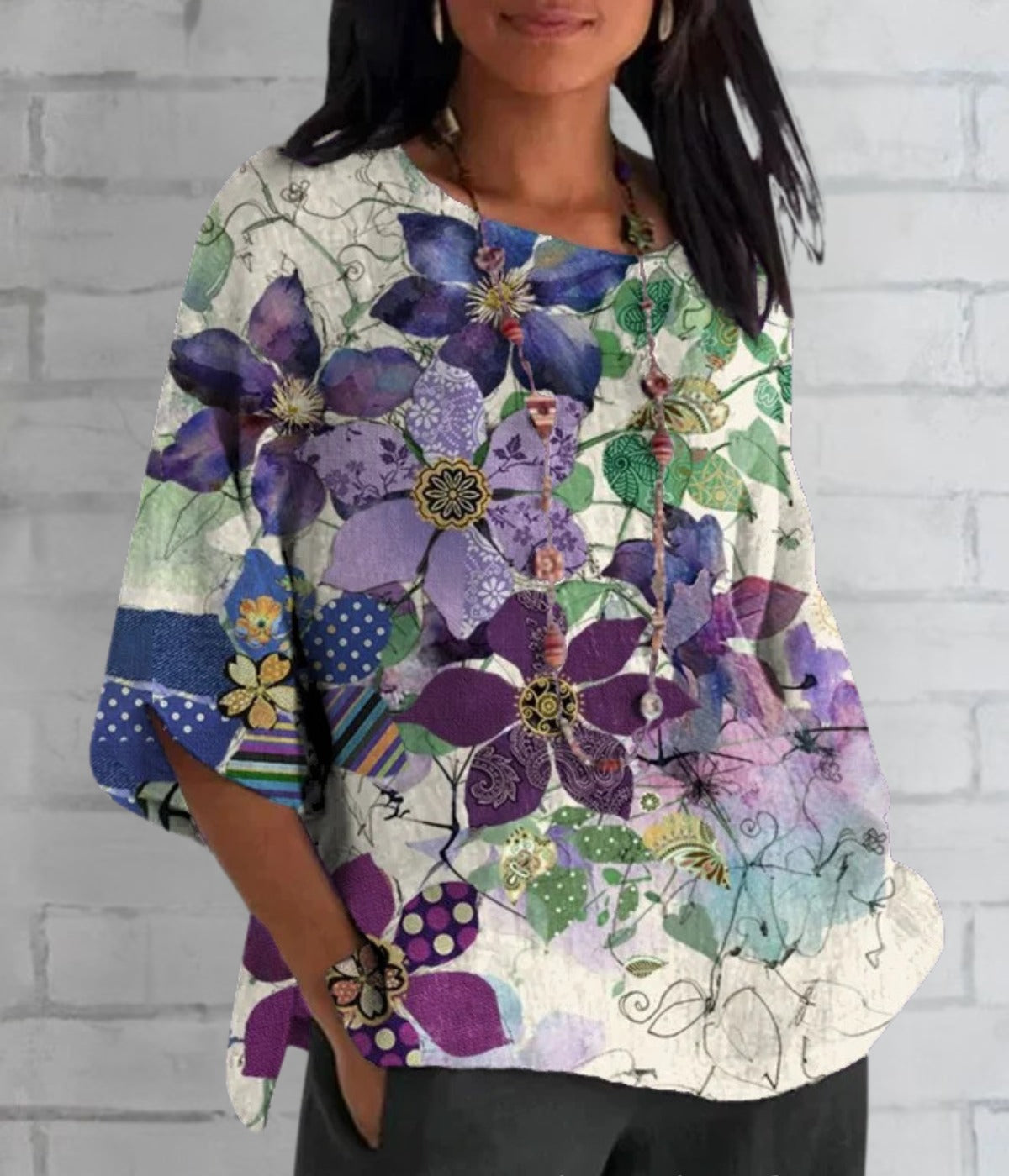 カジュアルなルーズな半袖トップス