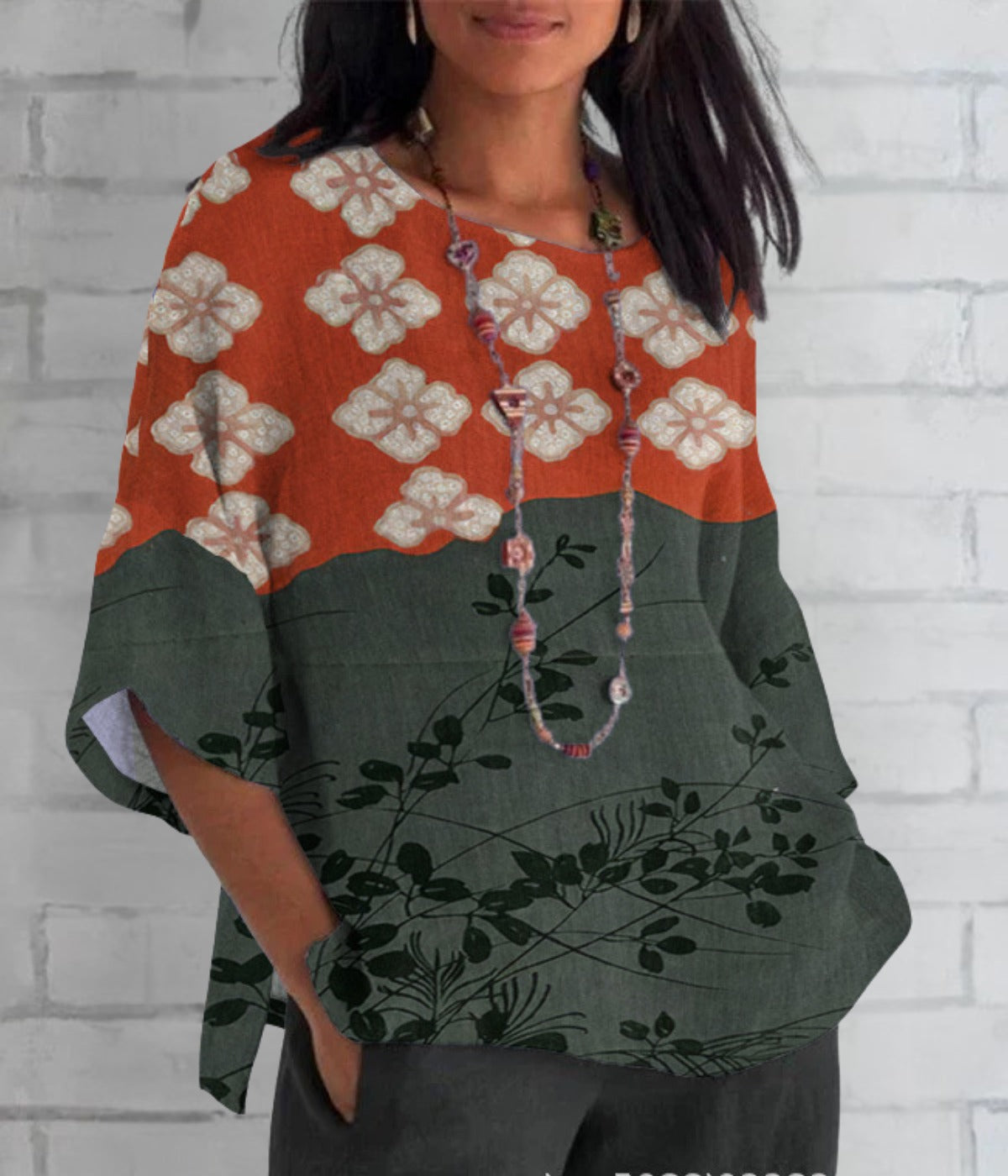 カジュアルなルーズな半袖トップス