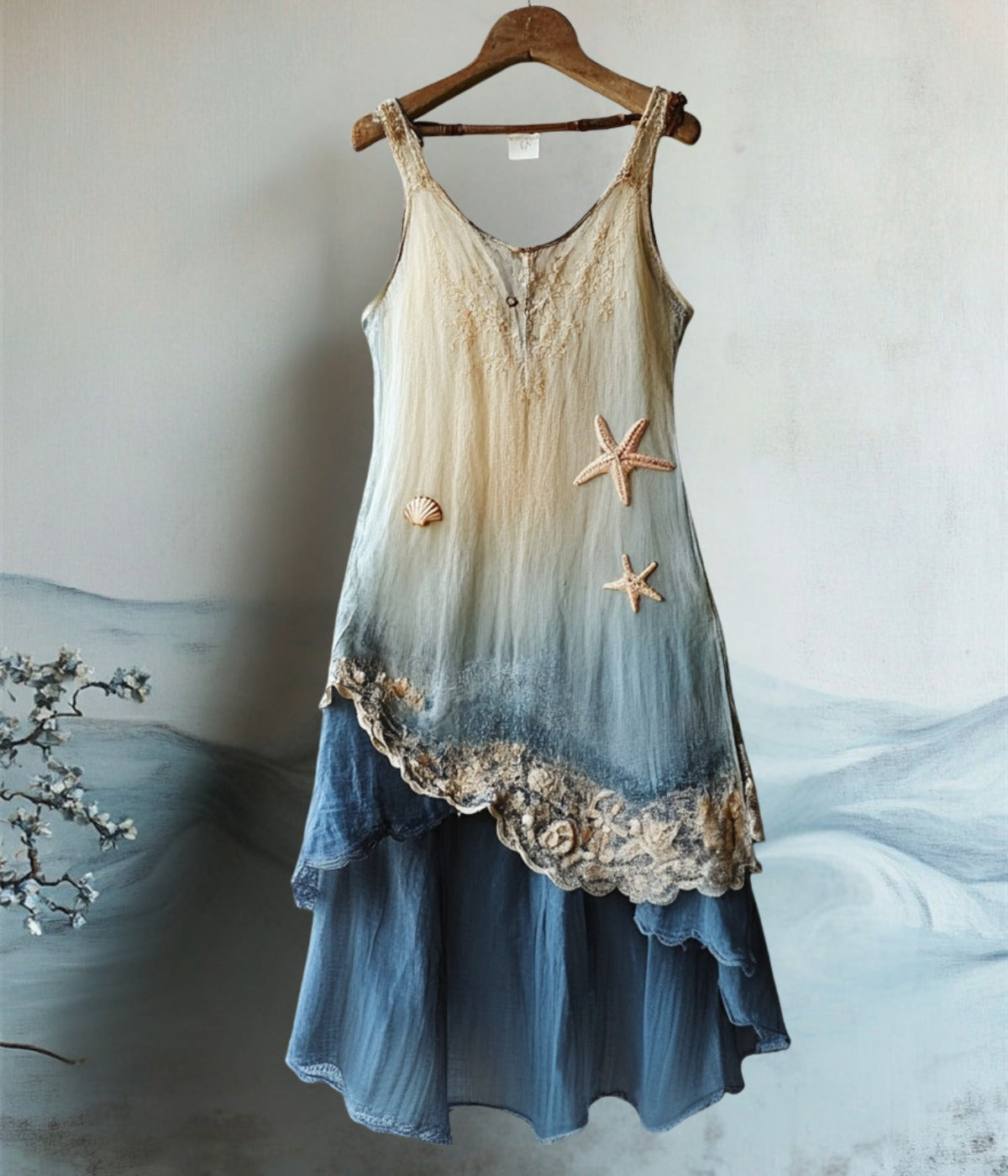 ノースリーブ プリント ショートドレス