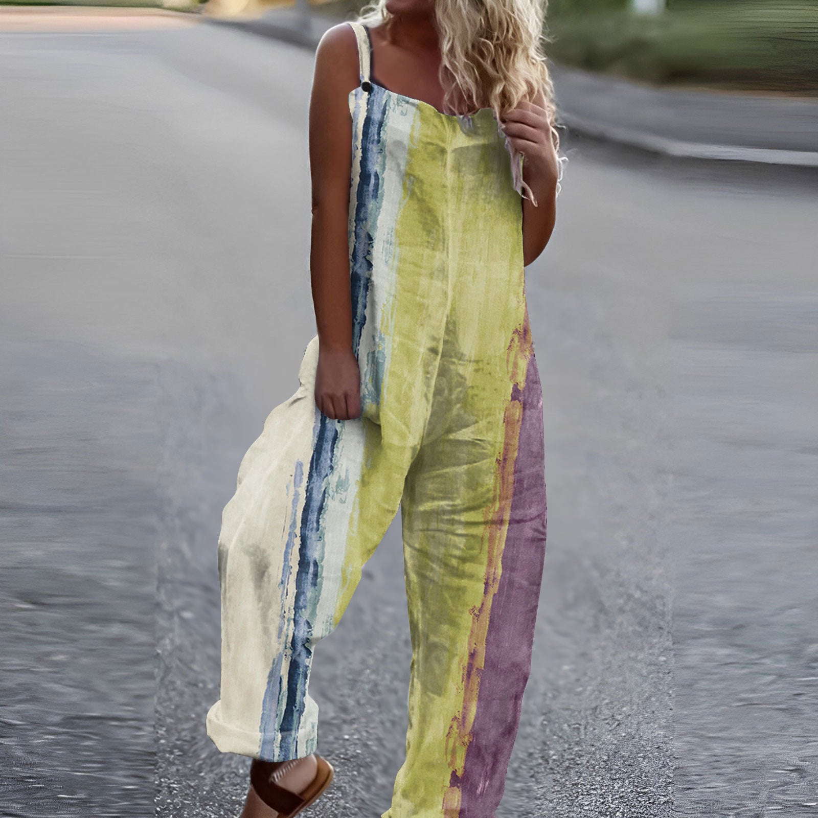 快適なワイドレッグジャンプスーツ