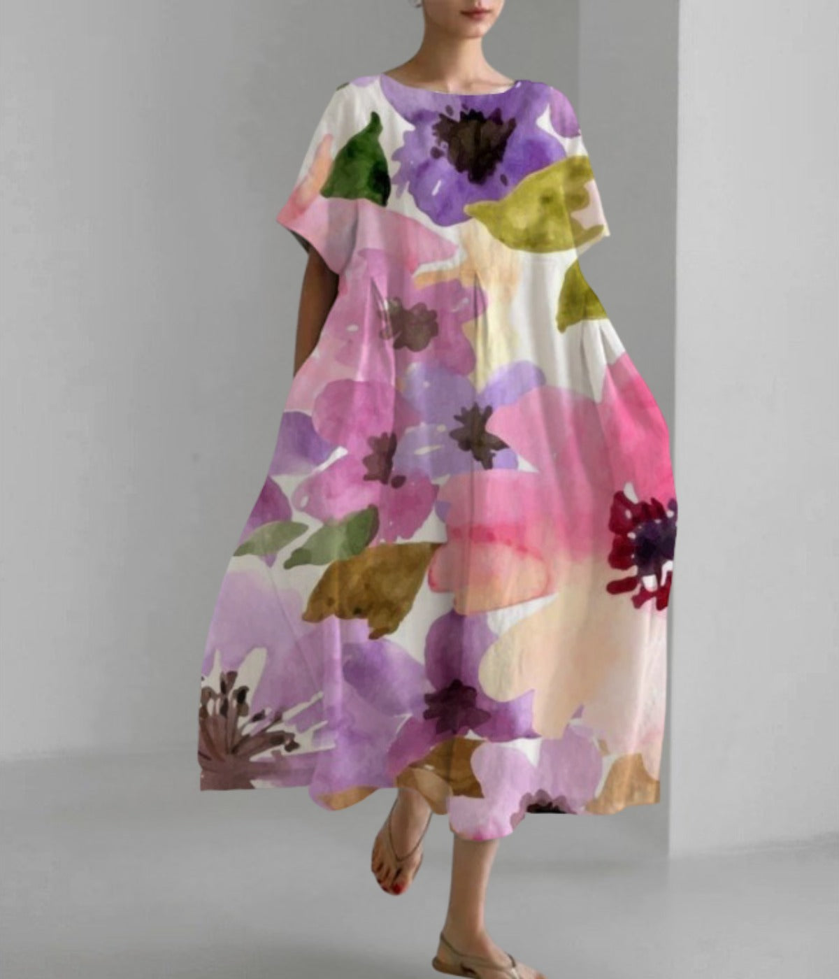 ワイドドレス フラワー サマードレス